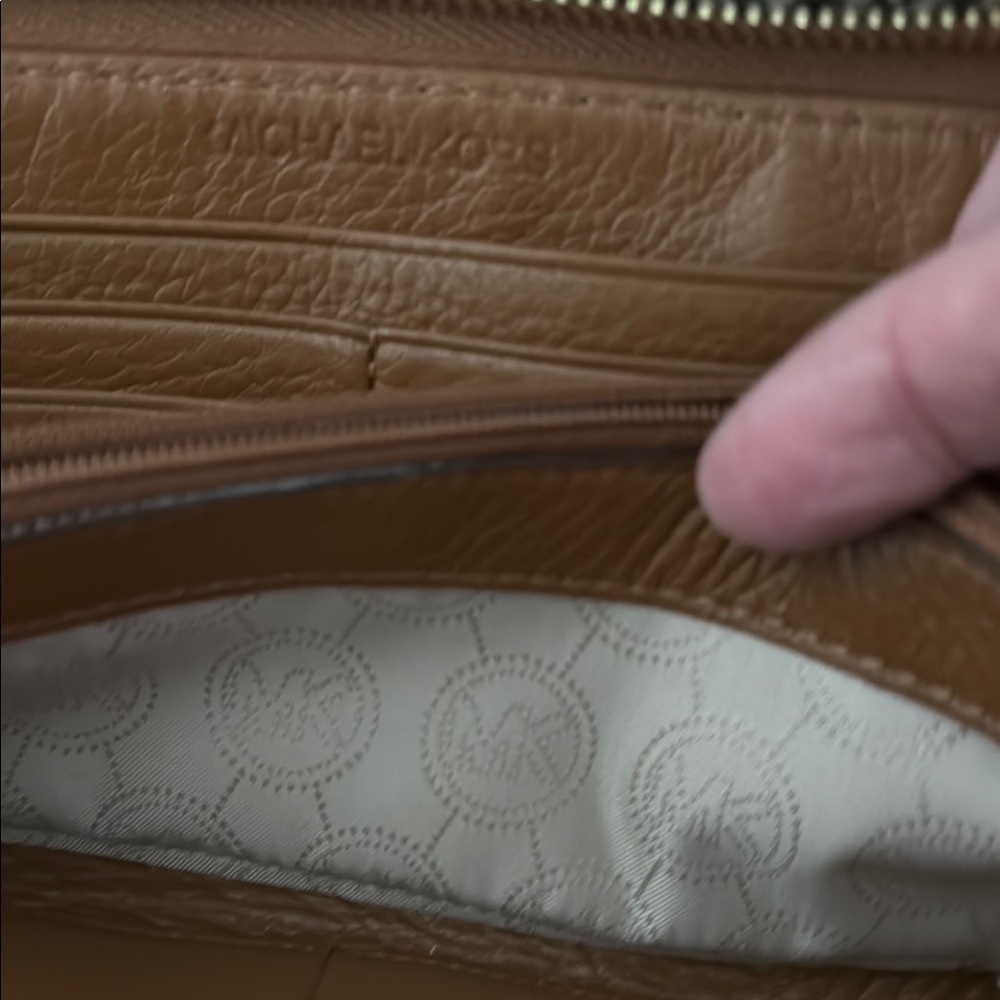 Michael Kors Tan Leather Zip Wallet - Picture 4 of 5